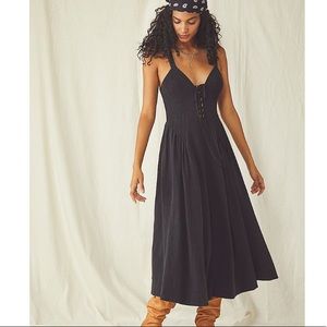 Free People Lucy Lace up Dress size S in Black